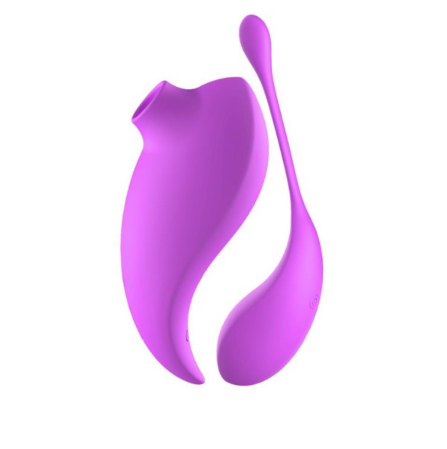 Stimulateur clitoridien à picots par aspiration & œuf vibrant télécommandé 2-en-1 – Violet
